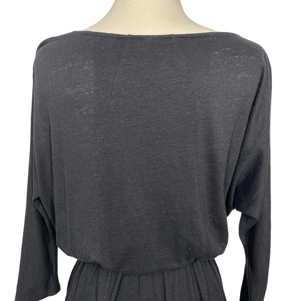 Free People Black Cut Out Tie Front Dress